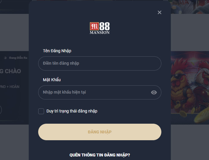 Hướng dẫn đăng nhập chơi cá cược tại M88